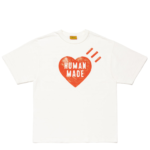 Human Made Heart T Shirt White with heart graphic front design