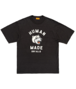 Human Made Bear Tee Black Graphics front view with bear design