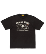Human Made The Future Is The Past T Shirt Black Bear front graphic design