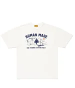Human Made The Future is The Past T Shirt White Bear front view with bear graphic