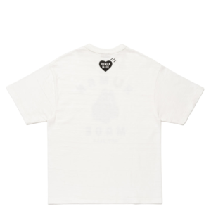 Human Made Horse T Shirt in Off White back view with cotton tee design