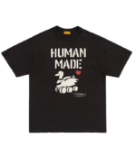 Human Made T-Shirt Duck Black Design front view with duck graphic