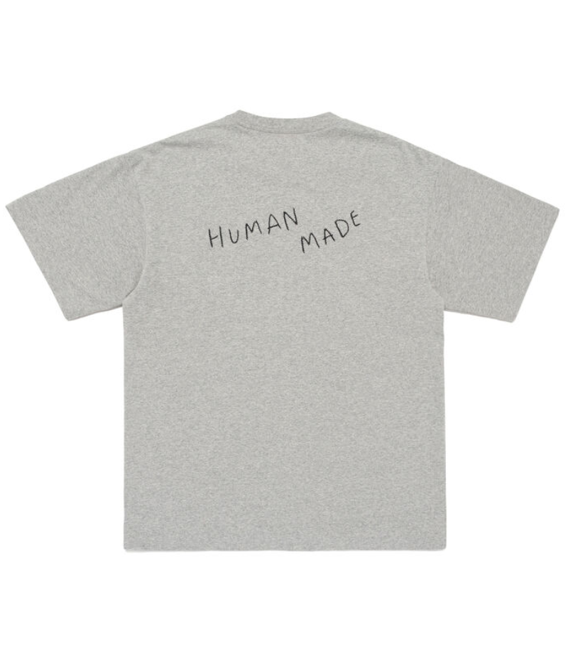 Human Made Embroidered Gray T-Shirt｜刺繍デザインT