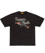 Human Made Graphic T Shirt Design Blackのフロントビューとグラフィックデザイン