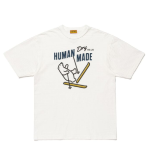 Human Made Bear Logo T Shirt White Graphic front view cotton streetwear tee Japan