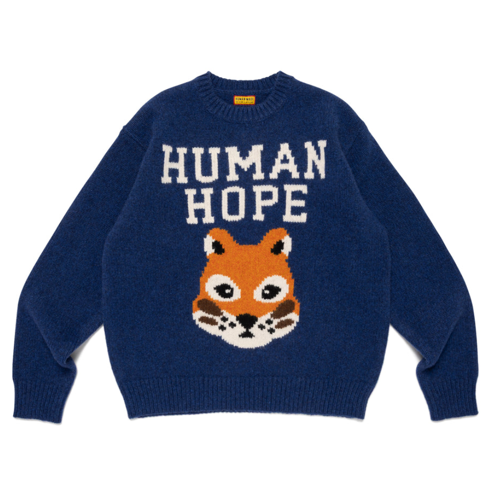 Human Hope Low Gauge Knit Navy Front Human Hope Low Gauge Knit Navy front view