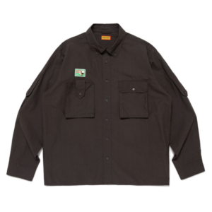 Human Made Hunting Shirt Charcoal フロントデザイン チャコールシャツ