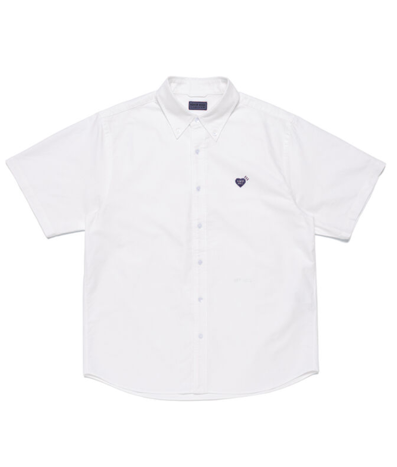 Human Made OXFORD BD S/S SHIRT WHITE Front Human Made OXFORD BD S/S SHIRT WHITE front view
