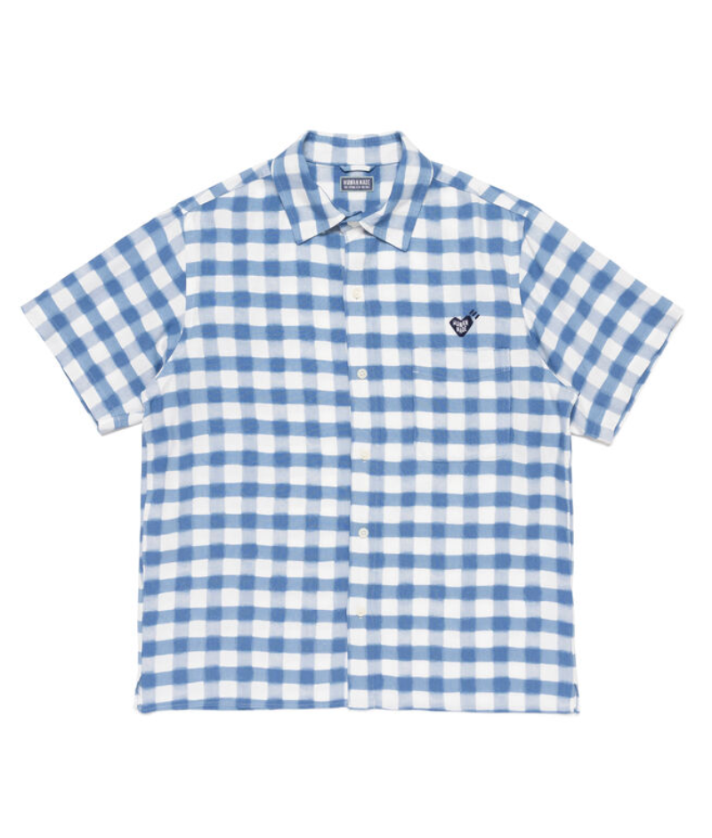 Human Made Ningensei Kusakizome Shirt Blue Front Human Made Ningensei Kusakizome Shirt Blue front view