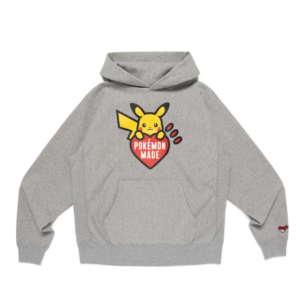 Pokemon Human Made Heavyweight Hoodie Gray front view