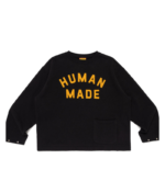 Human Made Adjustable Sweatshirt Black front view with adjustable design