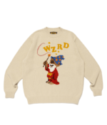 Human Made Wzrd Navy White Knit front view with knit pattern