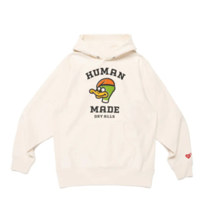 Human Made Dry Alls Hoodie White Hoodie Front View