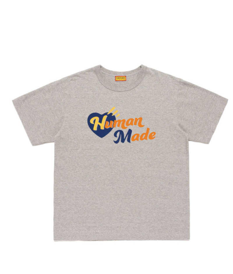 Human Made Heart T Shirt Gray 前面画像 Human Made Heart T Shirt Gray フロント ハートグラフィック