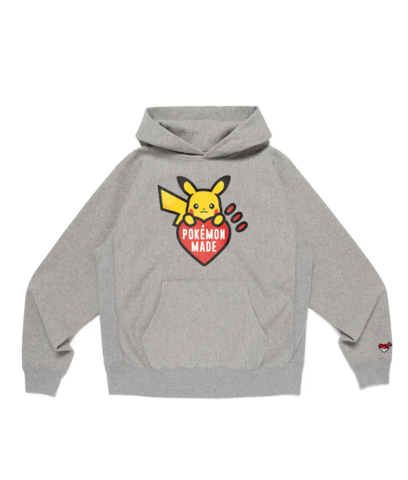 Pokemon Human Made Heavyweight Hoodie Gray Pokemon Human Made Heavyweight Hoodie Gray front view