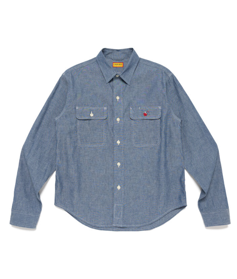 Human Made Chambray Work Shirt Past Front View Human Made Chambray Work Shirt Past Front View