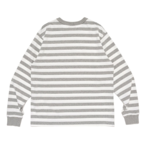 Human Made Stripped Long Sleeve T Shirt Gray back view