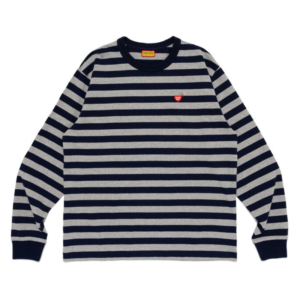 Human Made Stripped Long Sleeve T Shirt Navy フロント