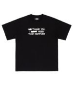 Human Made White Printed Black T Shirt front view with white chest print