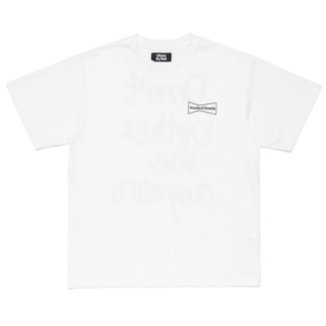 Human Made Black Printed White T Shirt front view