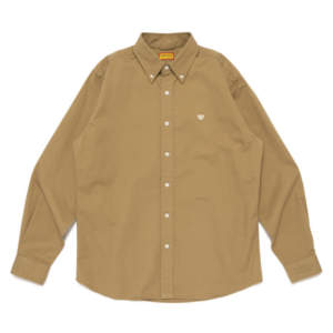 Human Made Twill BD Shirt Beige front view