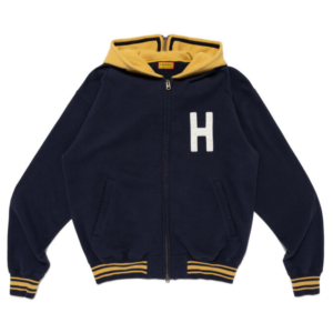 Human Made Zip-Up Hoodie Navy front view