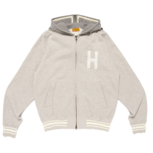 Human Made Zip-Up Hoodie Gray front view