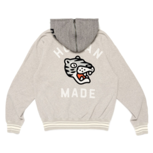Human Made Zip-Up Hoodie Gray back view