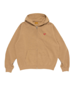 Human Made New Classic Zip Up Hoodie Beige front view