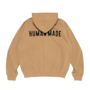 Human Made New Classic Zip Up Hoodie Beige back view