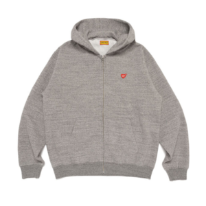 Human Made New Classic Zip Up Hoodie Gray front view
