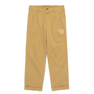 Human Made Beige Tuck Pants front view