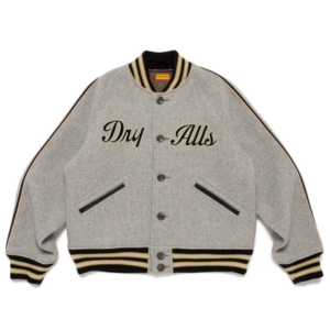 Human Made Wool Varsity Jacket Gray front view