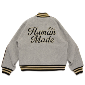 Human Made Wool Varsity Jacket Gray back view