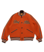 Human Made Wool Varsity Jacket Orange front view