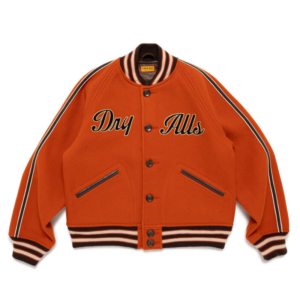 Human Made Wool Varsity Jacket Orange front view