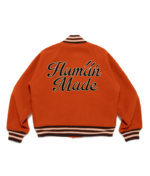 Human Made Wool Varsity Jacket Orange back view