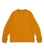 HUMAN MADE Henley Neck Shirt Yellow Front View