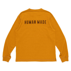 HUMAN MADE Henley Neck Shirt Yellow Back View