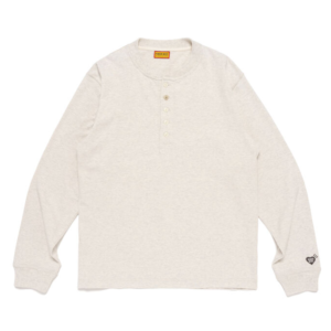 Human Made Henley Neck Shirt White front view