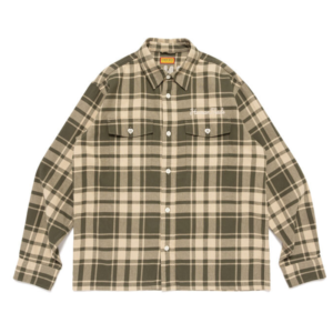 Human Made New Flannel Check Shirt Olivedrab front view