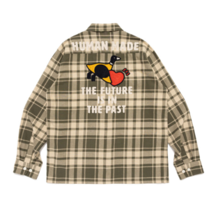 Human Made New Flannel Check Shirt Olivedrab back view