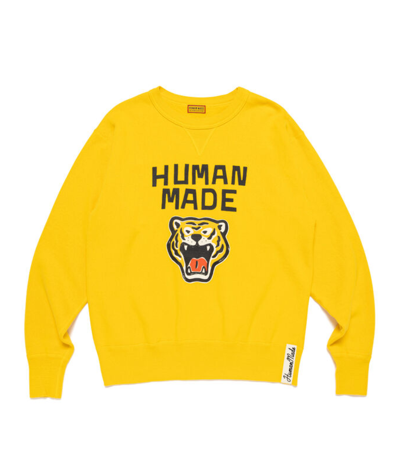 Human Made Tsuriami Sweatshirt Yellow – Front Human Made Tsuriami Sweatshirt Yellow front view