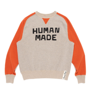 Human Made Raglan Tsuriami Sweatshirt Orange front view