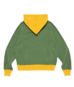 Human Made Zip-Up After Hoodie Green back view showing the hood and two-tone design