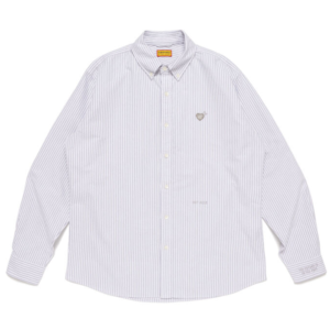 Human Made Oxford Striped BD Shirt Gray front view