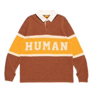 Human Made Rugby Knit Sweater Orange front view