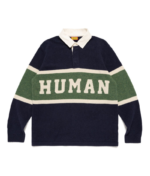 Human Made Rugby Knit Sweater Navy front view