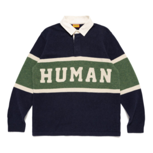 Human Made Rugby Knit Sweater Navy front view