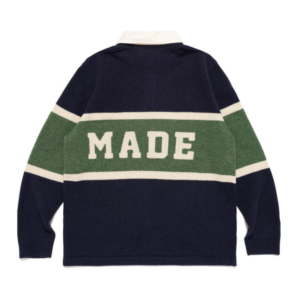 Human Made Rugby Knit Sweater Navy back view